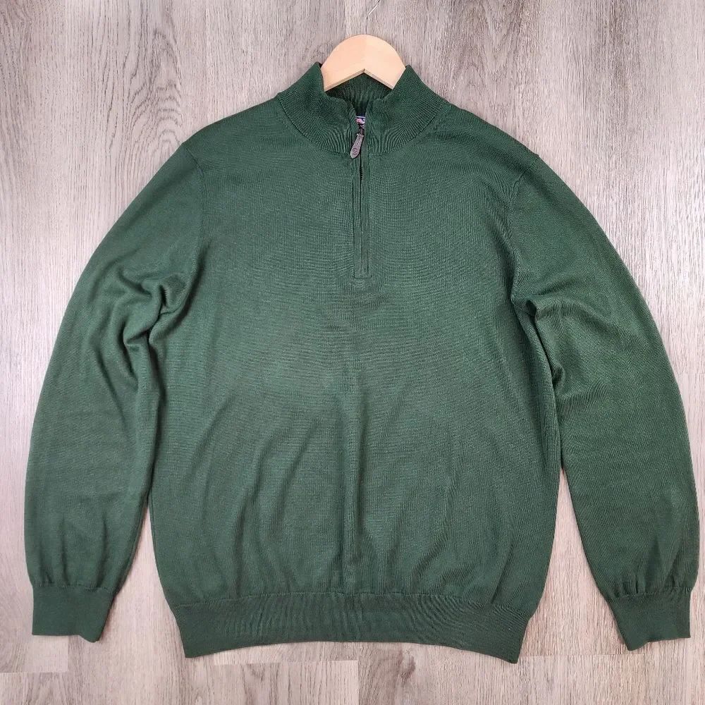 Vineyard Vines Thaxter Quarter Zip Cashmere Blend Sweater size M